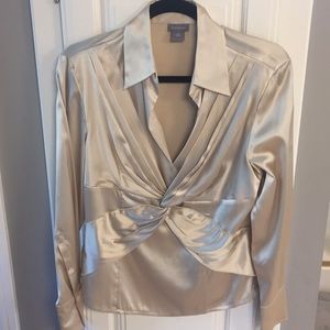 Ann Taylor champagne silk blouse
